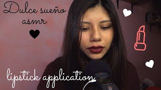 ASMR Español - Lipstick Application (Mouth Sounds and Kissing Sounds)