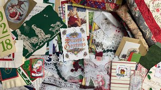 Vintage Christmas junk journal supplies Unboxing happy mail! Thank you! @MadeleineDeEtteDesigns