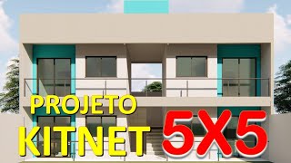 Projeto de KITNET 5X5 para você alugar e fazer dinheiro!!