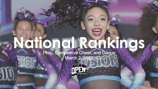 March 2, 2023 - National Rankings for Prep, Competitive Cheer, and Dance Divisions