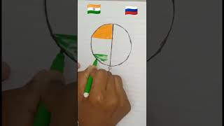 balloon flag drawing 🇮🇳 v/s🇷🇺/#viral /#shorts/#youtubeshorts