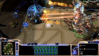 Strcraft II Attack 5 Bases Protoss AI Elite