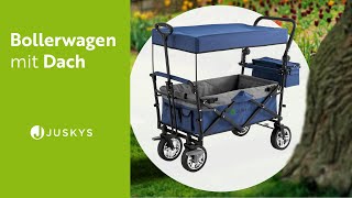 Faltbarer Bollerwagen - mit Dach & Tasche in Blau