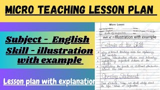 #Micro teaching lesson plan of English || Skill- Illustration with example Skill#B.Ed.#D.El.Ed.