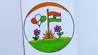 Republic day drawing/republic day poster/tiranga drawing easy/26 th January drawing/easy drawing