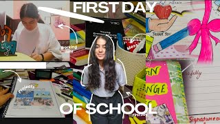 First Day Of School 🎒After Summer Vacation ⛅||Completing Projects 📑 One night Before 😮‍💨