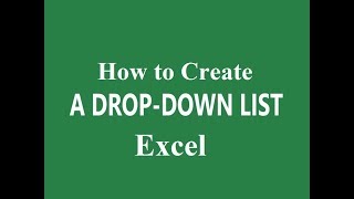 How to Create a Drop-Down List in Excel