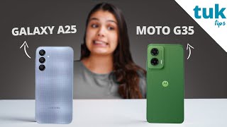 Por 1300 REAIS Qual é a MELHOR OPÇÃO? Moto G35 ou Galaxy A25? comparativo