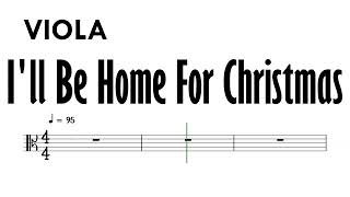 I'll Be Home For Christmas Viola Sheet Music Backing Track Partitura   Made with Clipchamp