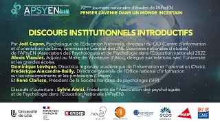 Discours institutionnels introductifs