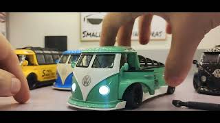 R$ 159,00MINIATURA VOLKSWAGEN BUS T1 KOMBI 1/32 SOM/LED CARRINHOMiniatura Volkswagen Bus T1 Kombi