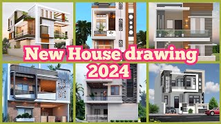 New House Drawing 2024 Home Design|| front Designs ||