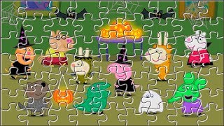 Puzzle Peppa Pig y amigos en Halloween