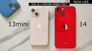 IOS16.3 IPHONE 13mini vs 14 Speed Test