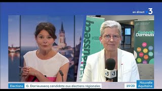 Geneviève Darrieussecq était en direct lors du 19/20 de France 3 Aquitaine