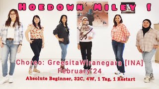 Hoedown Miley-Line Dance/ Choreo : @greesitawiranegara3246 , Absolute  Beginner , February 2024