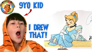 9yo Autistic Savant Draws - Cinderella | Disney