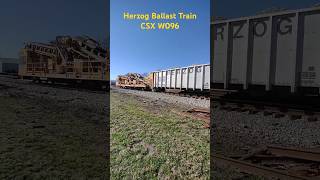 Herzog Drawbar Connected Ballast Spreading Train in Athens on CSX