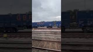 Diesel Class 66 - 66730 (Whitemoor) view from moving train near Birmingham