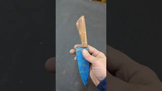 Shaping and Finishing a Knife Handle Made From Ironwood & Red G10 Liners | Knife Making #shorts