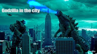 Годзилла в городе | Godzilla in the city | Speed art Photoshop