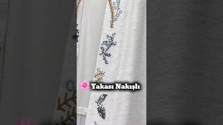 Yakası ve Kolu Pul İşlemeli Keten Kimono 2379 #shorts