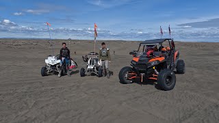 Riding Out To The South Pole At Moses Dunes On My LTZ400 With My Buddy On His Banshee.