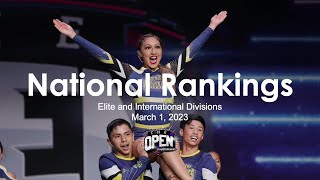 March 1, 2023 - National Rankings for Elite and International Divisions