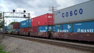 BNSF 4705 Leads an Intermodel Through Rochelle, IL.