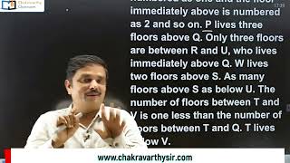 Floor based puzzle for sbi po, ibps, rrb ntpc, lic, rbi grade b, clat, cat, csat,