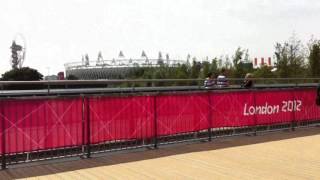 Driving around the London 2012 Olympic Park in a buggy