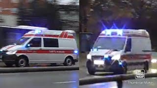 2x Ambulance responding in Tartu / Tartu kiirabiautod alarmsõidul