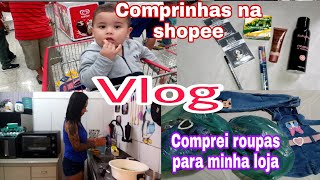 Comprinhas na Shopee/ Fomos ao mercado/ Compras pra loja/ Dia produtivo. VLOG