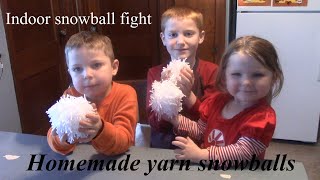 Advent Dec.21-Homemade Yarn Snowballs | Indoor Snowball fight