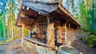 I Built A Log Cabin Porch Alone In The Wilderness!