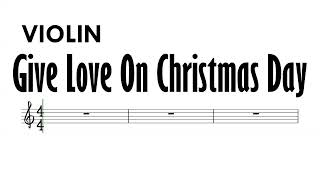 Give Love On Christmas Day Violin Sheet Music Backing Track Partitura Jackson 5