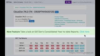 GSTZen - Year-to-date Consolidated GST Reports