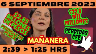 💩🐣 Conferencia de prensa matutina *Miércoles 6 de Septiembre 2023* Presidente AMLO de 2:39 a 1:25.