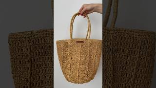 Pinterest tarzı rafya ip oval çanta 👜 #hasırçanta #örgüçanta #shorts #örgü #strawbag #kağıtip