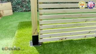 Green - Elite Slatted PSE Fence Panel | eDecks