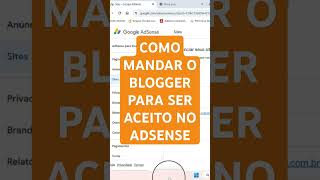 COMO Mandar o BLOGGER para o ADSENSE