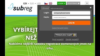 Demo Chrome extension: Subreg.cz improve UI