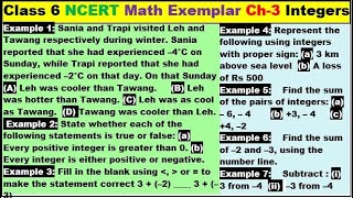 Class 6 Math Ch-3 Example 1 to 7 Math NCERT Exemplar Solution|MATH|NCERT|Integers|CBSE|Chapter 3|NCE