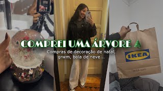 VLOGMAS: Comprei uma árvore de natal, comprando decoração, grwm & unboxing itens de natal 🌲✨