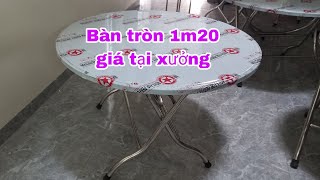 Bàn tròn inox 1m20 giá tại xưởng miễn phí síp