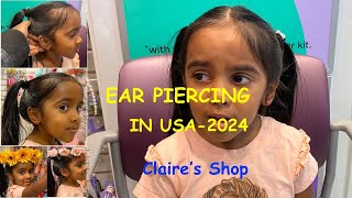 Ear Piercing for Olivia Rose at Claire's USA | Irene Baby | Claries store