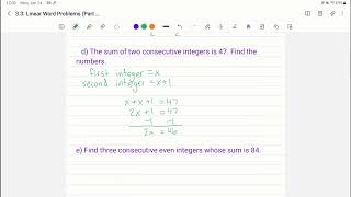 3 3 Linear Word Problems Part 1 Part 2