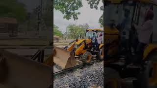 JCB in Railway track 😂🤣 #shorts #jcbvideo