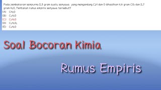 Bocoran Soal Kimia UTBK ( Rumus Empiris)