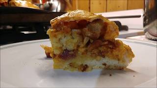 Breakfast Garbage Bread: Bacon Sausage Egg Tater Tots A Breakfast Meal That Fills You Up